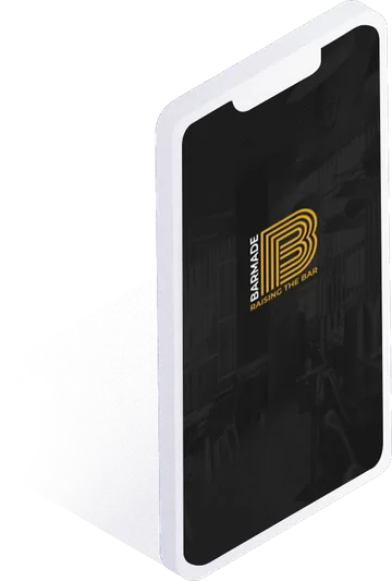 Barmade app splash screen on a phone