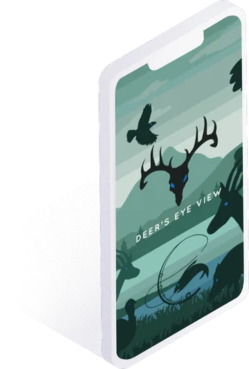Deer's Eye View app splash screen on a phone