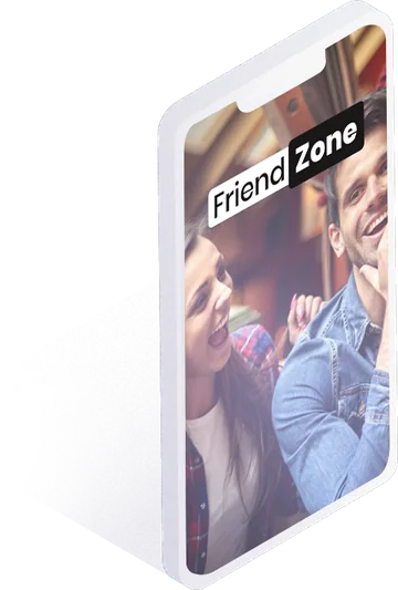Friends-Zone app splash screen on a phone