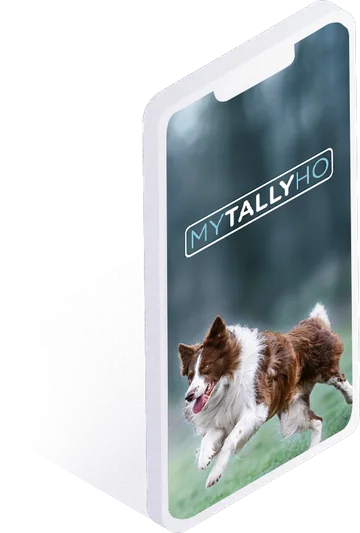 My Tally Ho app splash screen on a phone